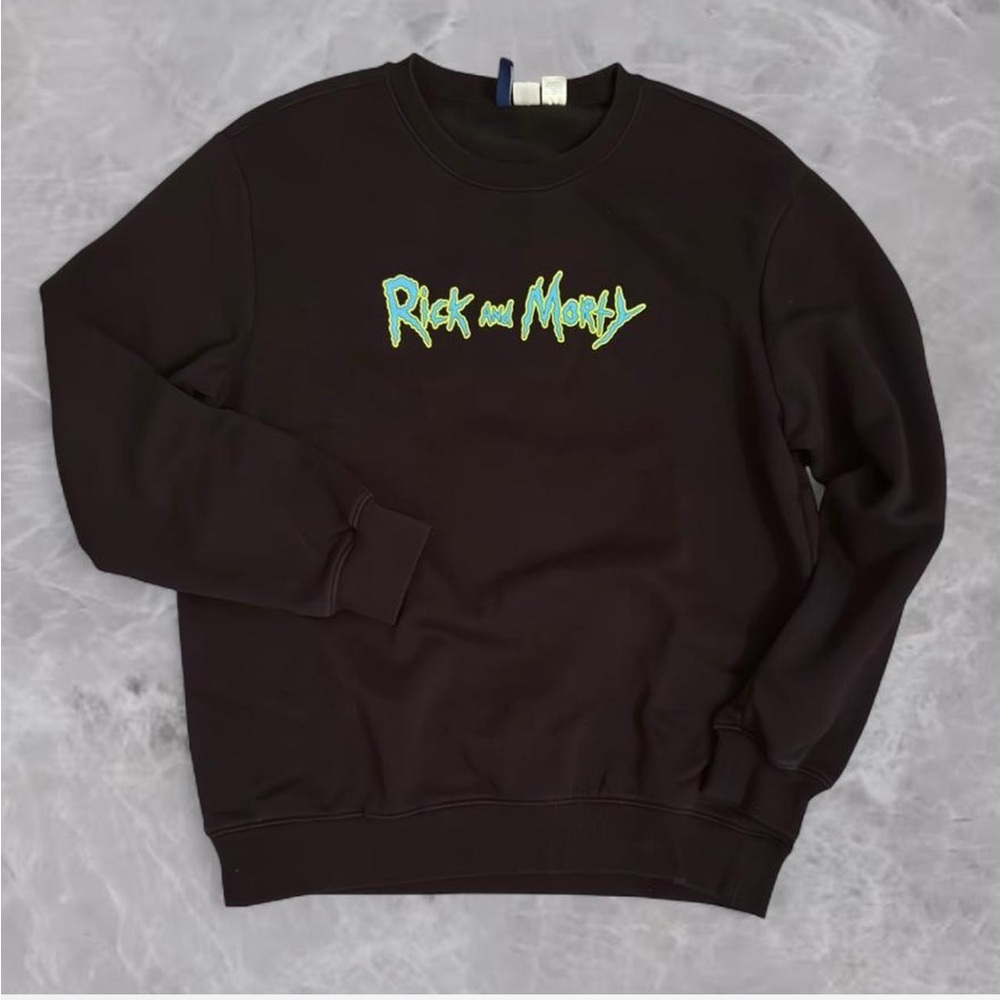 H&M Black Rick and Morty Crewneck Sweater
